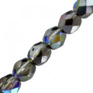 Abalorios facetadas cristal Checo Fire Polished 3mm - Crystal graphite rainbow
